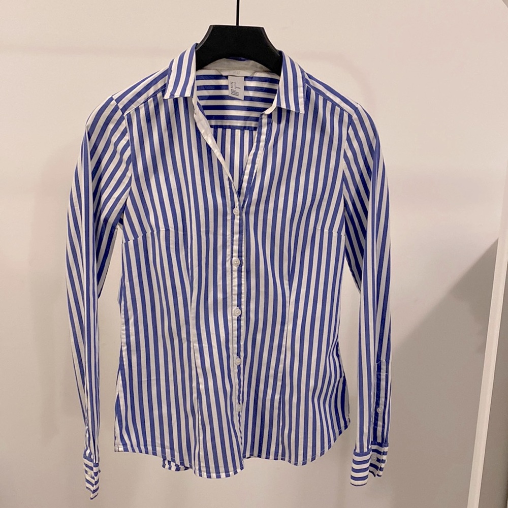 Blue striped dress shirt